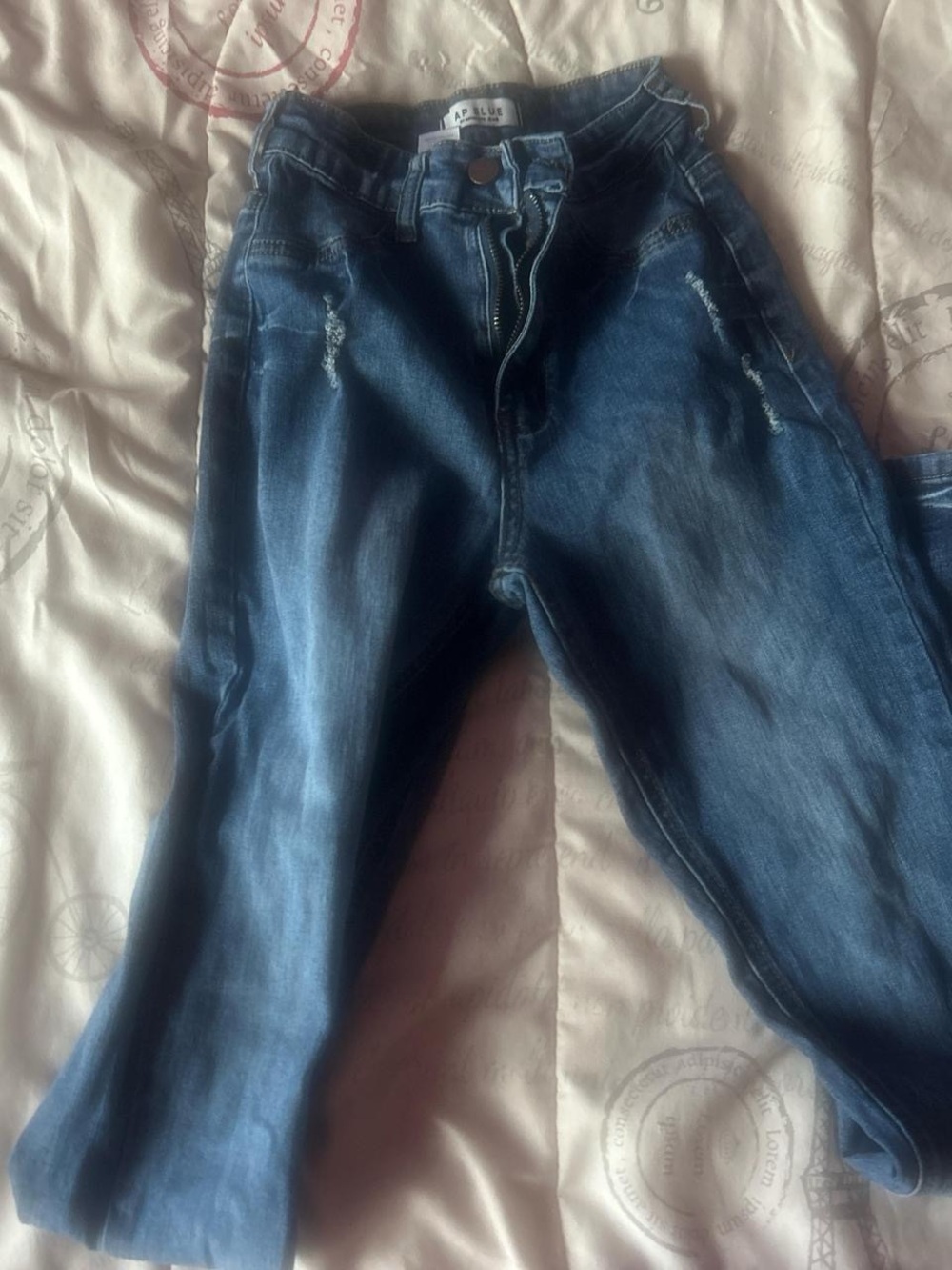 Blue Distressed Denim Jeans